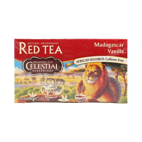 0707005087158 - CELESTIAL SEASONINGS RED TEA CAFFEINE FREE MADAGASCAR VANILLA - 20 TEA BAGS - CASE OF 6