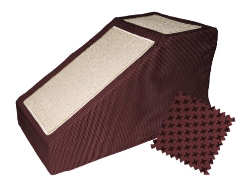 0707005130601 - PET GEAR DESIGNER STRAMP PET STAIR RAMP COMBO FOR DOGS AND CATS, BURGUNDY