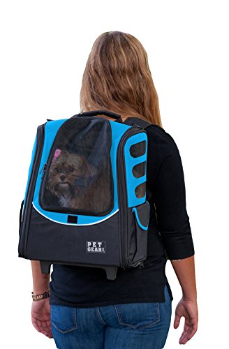 0707005146176 - PET GEAR I-GO2 ESCORT ROLLER BACKPACK FOR CATS AND DOGS, OCEAN BLUE