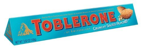 0707005250255 - TOBLERONE CRUNCHY SALTED ALMOND SWISS MILK CHOCOLATE BAR (PACK OF 20) - PACK OF 20