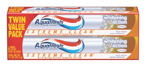 0707137112728 - AQUAFRESH EXTREME CLEAN WHITENING ACTION TWIN PACK TOOTHPASTE, 5.6 OUNCE