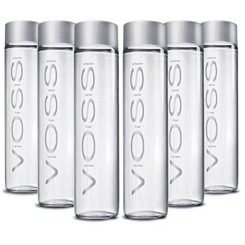 0707152645256 - VOSS ARTESIAN WATER (FLAT) GLASS BOTTLE FROM NORWAY - LARGE 800 ML / 27 OZ (6...
