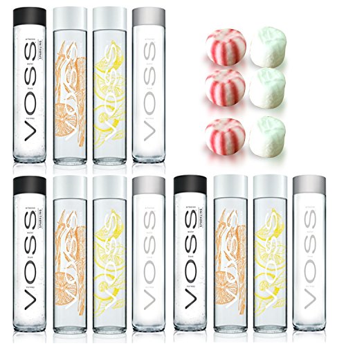 0707152647168 - VOSS ARTESIAN SPARKLING WATER ,FLAVORED WATER AND STILL WATER 375 ML VARIETY 12 PACK INCLUDING JUMMYBO CUSTOM MINTS