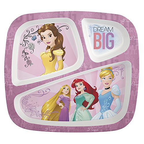 0707226531201 - ZAK! DESIGNS 3-SECTION PLATE FEATURING DISNEY PRINCESS GRAPHICS, BREAK-RESISTANT AND BPA-FREE PLASTIC