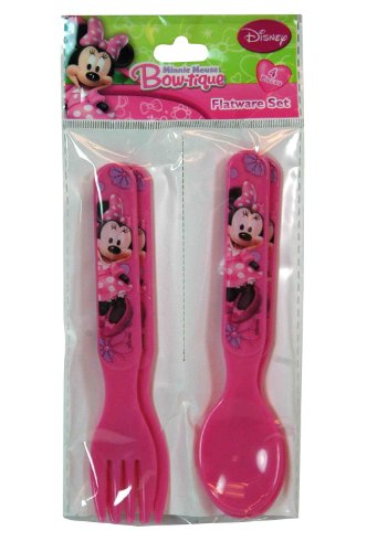 0707226669713 - DISNEY MINNIE MOUSE BOW-TIQUE 4-PIECE FLATWARE SET (2 FORKS AND 2 SPOONS)