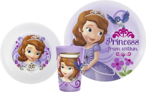 0707226719029 - ZAK! DESIGNS MEALTIME SET WITH PLATE, BOWL AND TUMBLER FEATURING SOFIA THE FIRST, BREAK-RESISTANT AND BPA-FREE PLASTIC, 3 PIECE SET