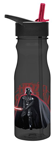 0707226755744 - ZAK! DESIGNS TRITAN WATER BOTTLE WITH FLIP-UP SPOUT AND STRAW FEATURING DARTH VADER, BREAK-RESISTANT AND BPA-FREE PLASTIC, 25 OZ.