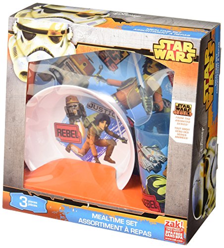 0707226767730 - ZAK! DESIGNS MEALTIME SET WITH PLATE, BOWL AND TUMBLER FEATURING STAR WARS REBELS GRAPHICS, BREAK-RESISTANT AND BPA-FREE PLASTIC, 3 PIECE SET