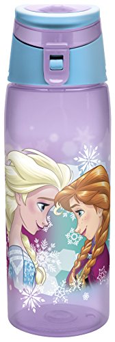 0707226768010 - ZAK! DESIGNS TRITAN WATER BOTTLE WITH FLIP-TOP CAP WITH ELSA AND ANNA FROM FROZEN, BREAK-RESISTANT AND BPA-FREE PLASTIC, 25 OZ.