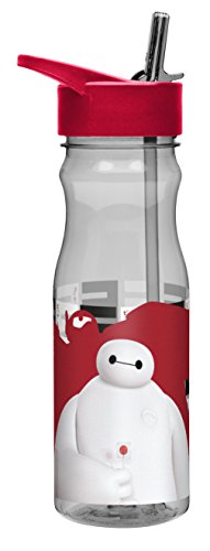 0707226774905 - ZAK! DESIGNS TRITAN WATER BOTTLE WITH FLIP-UP SPOUT AND STRAW FEATURING DISNEY'S BIG HERO 6, BREAK-RESISTANT AND BPA-FREE PLASTIC, 25 OZ.