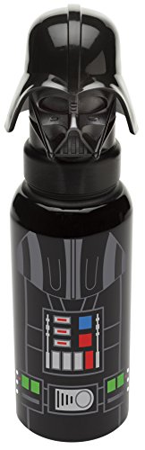 0707226803032 - ZAK! DESIGNS ALUMINUM WATER BOTTLE WITH MOLDED PLASTIC CAP IN SHAPE OF DARTH VADER FROM STAR WARS, BPA-FREE, 21.5OZ