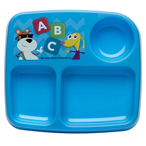 0707226803582 - ZAK! DESIGNS BABY GENIUS TODDLER PLATE WITH CURIOUS LEARNER ABC GRAPHICS, NO TIP, BPA FREE PLASTIC