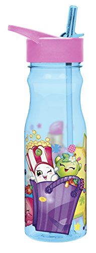 0707226819996 - ZAK! DESIGNS TRITAN WATER BOTTLE WITH FLIP-UP SPOUT AND STRAW FEATURING SHOPKINS GRAPHICS, BREAK-RESISTANT AND BPA-FREE PLASTIC, 25 OZ.