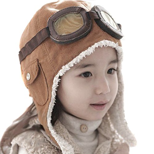 0707242787897 - WARMHOME CUTE WARM BABY KID TODDLER BOY GIRL WINTER EARFLAP PILOT CAP HAT BEANIE BOMBER FLIGHT HELMET BROWN