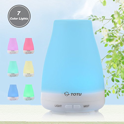 0707273352958 - BEST ESSENTIAL OIL DIFFUSER, TOTU ULTRASONIC AROMATHERAPY HUMIDIFIER WITH DIFFUSER, CAPACITY OF 100ML，SILENCE COOL MIST/ 7 LED COLORS/ WATERLESS AUTO OFF, PORTABLE FOR HOME, BEDROOM, OFFICE, SPA, YOGA