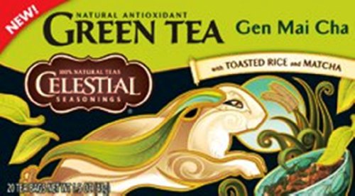 0070734519512 - CELESTIAL SEASONINGS GREEN TEA, GEN MAI CHA, 20-COUNT (PACK OF 6)