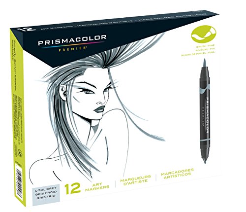 0070735002488 - PRISMACOLOR PREMIER DOUBLE-ENDED ART MARKERS, COOL GREY, 12-PACK