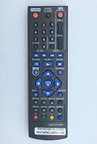 0707409969999 - ECONTROLLY NEW REPLACED REMOTE CONTROL AKB73615801 FIT FOR LG AKB73615801 BLU RAY DISC DVD PLAYER BD220 BP125 BP200 BP320 BP325W BP120
