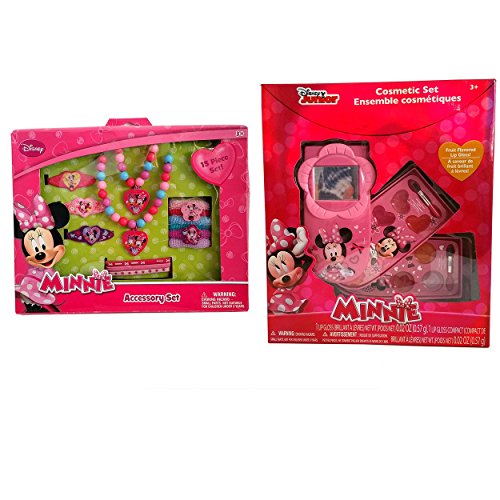 0707448185916 - 2 BOXES OF BEST LICENSED DISNEY JUNIOR MINNIE MOUSE 15 PIECE ACCESSORY SET AND COSMETIC PRETEND PLAY TOY SET FOR GIRLS AGE 3 AND UP (MAKEUP & NECKLACE)