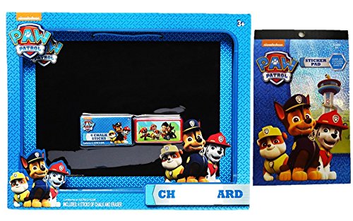 0707448186074 - BEST LICENSED NICKELODEON PAW PATROL ACADAMY CHALKBOARD WITH 4 CHALK STICKS AND ERASER (10X12.5 APPROX.) AND 270 STICKER LEARNING TOYS PAD PAW CONTROL, 2 ITEM BUNDLE