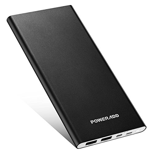 0707470831362 - APPLE LIGHTNING POWER BANK, POWERADD PILOT 4G 10000MAH EXTERNAL BATTERY DUAL INPUT (MICRO USB CABLE & APPLE 8-PIN CABLE INCLUDED) FOR IPHONE, IPAD, IPOD, SAMSUNG GALAXY, AND MORE - BLACK