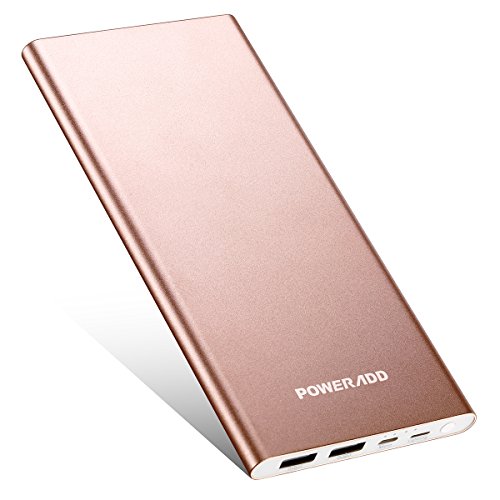0707470831393 - POWERADD PILOT 4G 10000MAH POWER BANK DUAL 3A USB PORT EXTERNAL BATTERY FOR IPHONE, IPAD, SAMSUNG GALAXY AND MORE - ROSE GOLD (MICRO USB & APPLE 8-PIN CABLE INCLUDED)