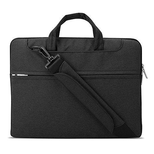 0707565808262 - LACDO 15-15.6 INCH WATERPROOF FABRIC LAPTOP SHOULDER BAG LAPTOP SLEEVE BAG NOTEBOOK CASE FOR MACBOOK PRO 15.4-INCH / PROTECTIVE 15.6 ULTRABOOK ASUS ACER DELL INSPIRON LENOVO HP CHROMEBOOK, BLACK