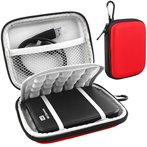 0707565809573 - LACDO WATERPROOF HARD EVA SHOCKPROOF CARRYING CASE POUCH BAG FOR WESTERN DIGITAL WD MY PASSPORT STUDIO ULTRA SLIM ESSENTIAL WD ELEMENTS SE PORTABLE 500GB 1TB 2TB FOR MAC USB 3.0 PORTABL 2.5 INCH EXTERNAL HARD DRIVE HDD WITH AUTO BACKUP (RED)