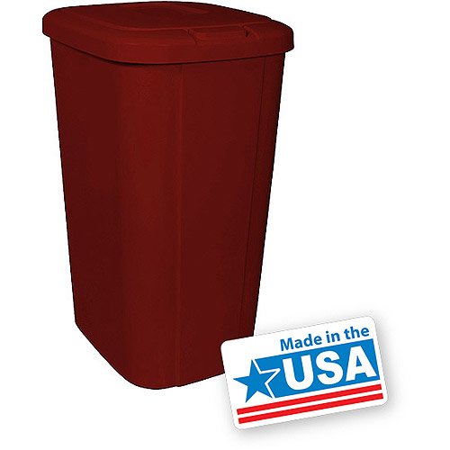 0707571965942 - HEFTY TOUCH LID 13.3 GALLON TRASH CAN, RED