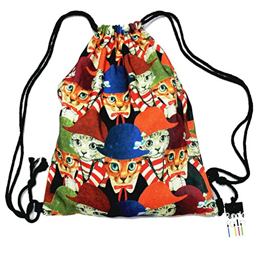 0707581908434 - ZOKEY CANVAS DRAWSTRING GYM SACKPACK BACKPACK BAG PUSS IN BOOTS