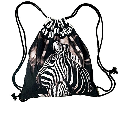 0707581908533 - ZOKEY CANVAS DRAWSTRING GYM SACKPACK BACKPACK BAG ZEBRA STAY TRUE TO YOURSELF