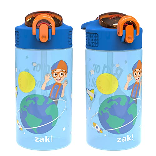 0707849147742 - ZAK DESIGNS BLIPPI KIDS WATER BOTTLE WITH SPOUT COVER AND BUILT-IN CARRYING LOOP, MADE OF DURABLE PLASTIC, LEAK-PROOF WATER BOTTLE DESIGN FOR TRAVEL (16 OZ, PACK OF 2)