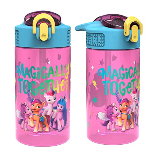 0707849148183 - ZAK DESIGNS KIDS DURABLE PLASTIC SPOUT COVER AND BUILT-IN CARRYING LOOP, LEAK-PROOF WATER DESIGN FOR TRAVEL, (16OZ, 2PC SET), MY LITTLE PONY 2PK
