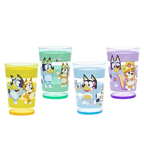 0707849153767 - ZAK DESIGNS BLUEY NESTING TUMBLER SET INCLUDES DURABLE PLASTIC CUPS WITH VARIETY ARTWORK, FUN DRINKWARE IS PERFECT FOR KIDS (14.5 OZ, 4-PACK, NON-BPA)