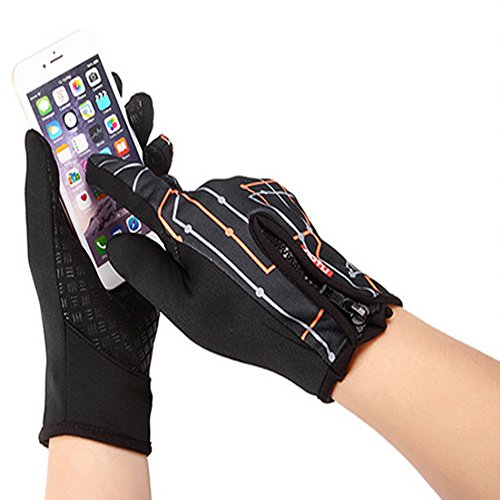0707870744705 - WINTER OUTDOOR SPORTS GLOVES KEEP WARM BICYCLE CYCLING HIKING SKIING TOUCH SCREEN GLOVES FOR WOMEN MEN (ORANGE)