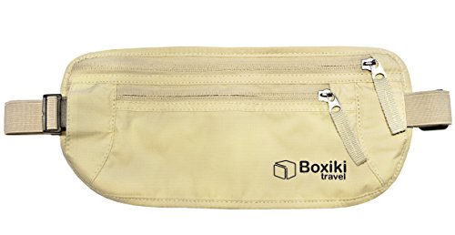 Boxiki travel Money Belt - RFID Blocking Money Belt Safe Waist Bag, Secure  Belt for Men and Women by Fits Passport, …