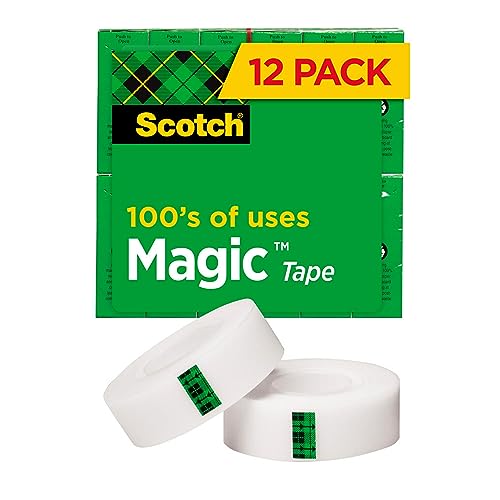 0707918916583 - SCOTCH MAGIC TAPE, 3/4 X 1000 INCHES, BOXED, 12 ROLLS (810K12)