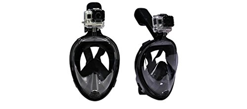 0707989803249 - INFINITY FULL FACE SNORKEL MASK BY STÖR. 5 YEAR WARRANTY. 180° VIEW, FREE BREATHING TUBELESS, ANTI-FOG ANTI-LEAK DESIGN FOR ADULTS AND YOUTH. GOPRO CAMERA MOUNT INCLUDED! (BLACK, SMALL/MEDIUM)