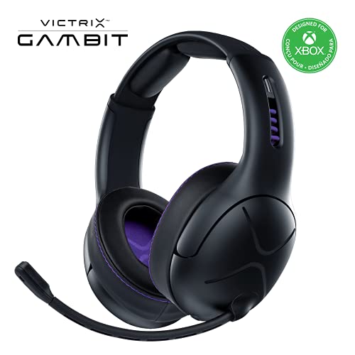 0708056067533 - VICTRIX GAMBIT BLACK WIRELESS AND WIRED GAMING HEADSET WITH MIC - MICROSOFT XBOX ONE, SERIES X|S, PC - ESPORTS-READY PRO AUDIO, NOISE CANCELLING MICROPHONE, ULTRA-COMFORT OVER THE EAR HEADPHONES