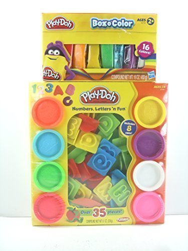 0708131952761 - PLAY-DOH NUMBERS LETTERS N FUN ART TOY 35 PCS. ALSO PLAY-DOH BOX O' COLOR SET