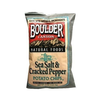 0708163121937 - BOULDER CANYON AVOCADO OIL CANYON CUT KETTLE COOKED POTATO CHIPS, SEA SALT AND CRACKED PEPPER, 5.25 OUNCE (PACK OF 12)