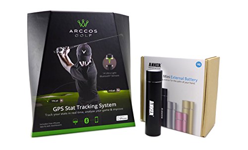 0708302246538 - ARCCOS GOLF GPS TRACKING SYSTEM (14-SENSOR PACK) WITH ANKER PORTABLE SMARTPHONE CHARGER