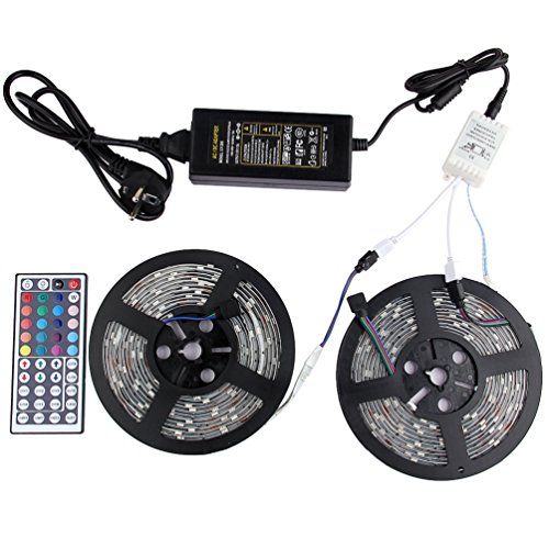 0708311091945 - HALLOWEEN LED STRING LIGHTS, PROAUTO 150 LEDS 5M PER PIECE BAND LIGHT RGB WITH 44 KEYS WIRELESS REMOTE CONTROLLER AND PLUG-IN POWER SUPPLY FOR CAR,CAMPER,KITCHEN OUTDOOR&INDOOR