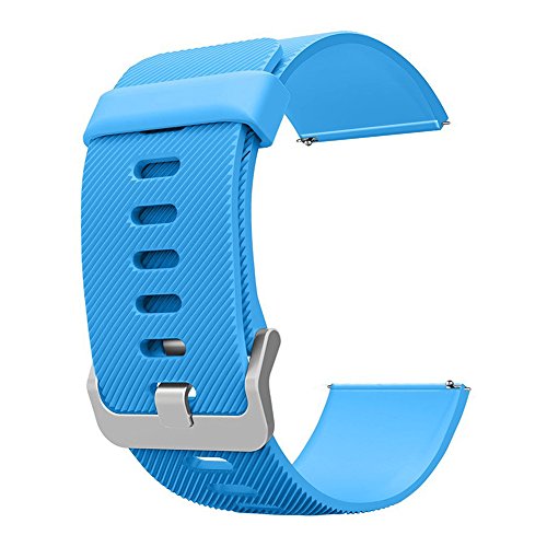 0708315041434 - WEARLIZER CLASSIC BAND SILICONE REPLACEMENT STRAP FOR SMART FITNESS WATCH FITBIT BLAZE - SKY BLUE LARGE