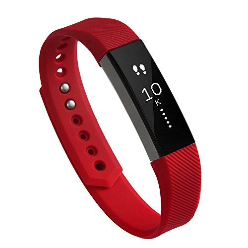 0708315041915 - FITBIT ALTA BANDS, WEARLIZER SILICONE SMART WATCH REPLACEMENT STRAP BRACELET FOR FITBIT ALTA - RED SMALL
