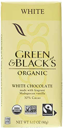 0708656001500 - GREEN & BLACK’S ORGANIC WHITE CHOCOLATE BARS, 30% CACAO, 10 - 3.17 OZ BARS,, 10COUNT