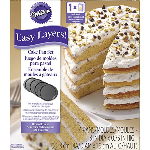 0070896121882 - WILTON 2105-0188 4 PIECE EASY LAYERS ROUND CAKE PAN SET, 8