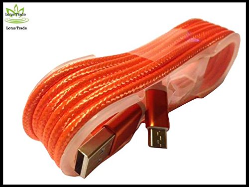 0708999039840 - BRAIDED MICRO USB CABLE 5FT/1.5M X-EDITION BRAIDED NYLON HIGH QUALITY LONG UNIVERSAL SYNC DATA CHARGING CORD. (ORANGE)