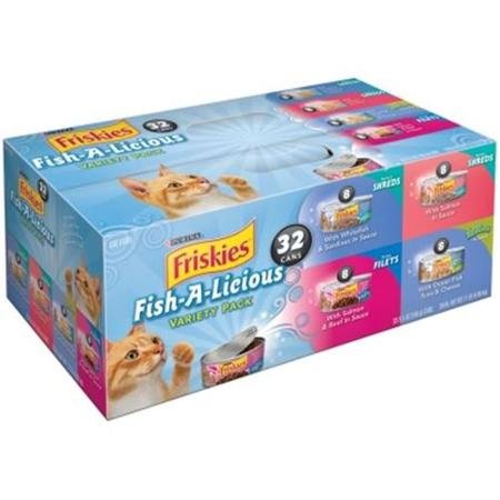 0709092296475 - FRISKIES SEAFOOD NUTRITION WET CAT FOOD FISH-A-LICIOUS VARIETY FLAVOR PACK, 5.5 OZ CANS, PACK OF 32 SAVORY TASTY TREASURES, PROTEIN HEALTHY VISION & MUSCLE DEVELOPMENT FOR ADULTS AND KITTENS