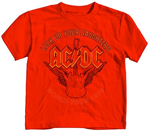 0709112359210 - ROCK AND ROLL BABY TODDLER T-SHIRT'S TEE'S MANY OPTIONS TO CHOOSE (2 TODDLER, AC/DC FLYING AXE RED)